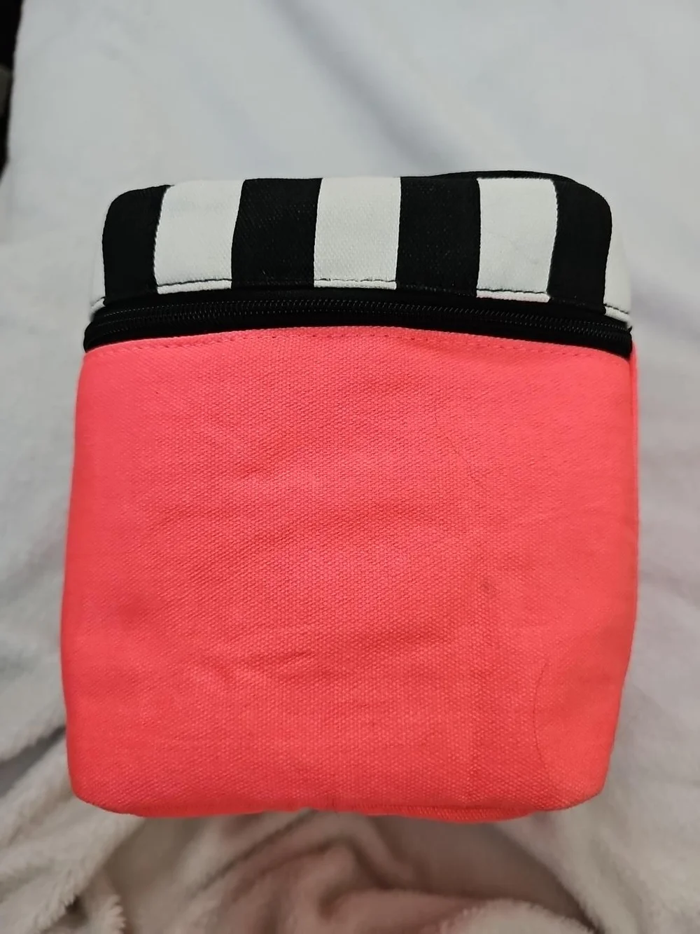Victoria's Secret NWT Travel Train Case Pink Stripe Makeup Cosmetic Organizer
